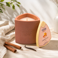 Load image into Gallery viewer, Mica Cinnamon Drift hand-cast stone soy candle by Texan Crafts