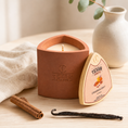 Load image into Gallery viewer, Mica Cinnamon Drift hand-cast stone soy candle by Texan Crafts