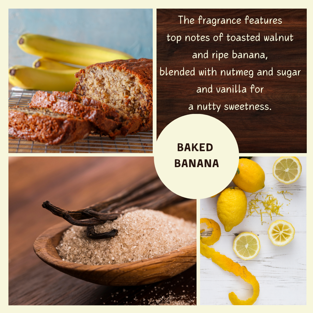 Baked Banana Bread scented Soy Candle | Mica Collection