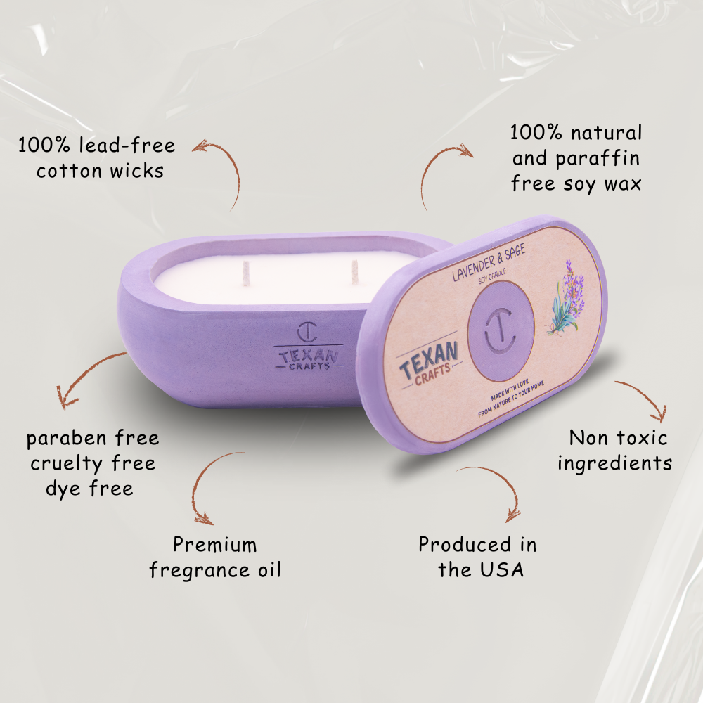 Lavender and sage Scented Soy Candle | Alma Collection
