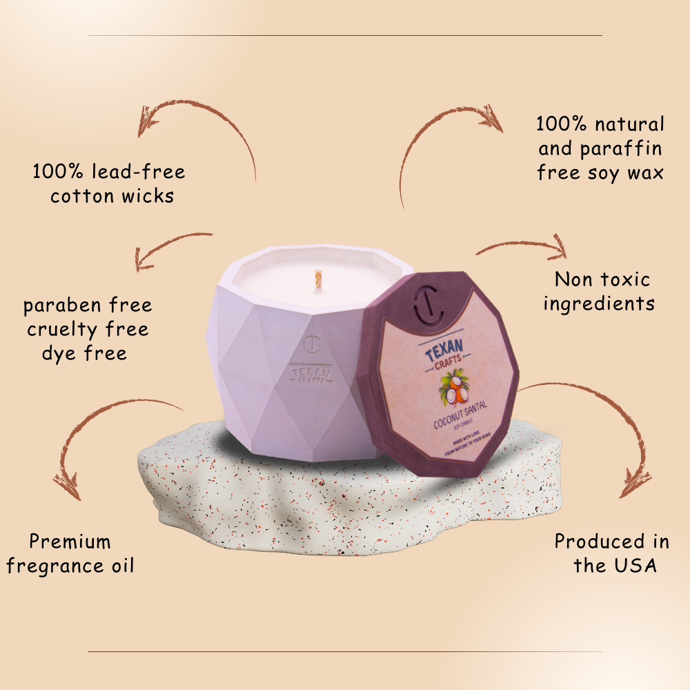 Coconut Santal scented Soy Candle | Aspen Collection