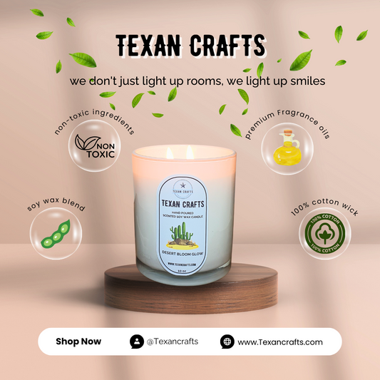 Winter Wonderland Desert Bloom Glow Soy Wax Candle