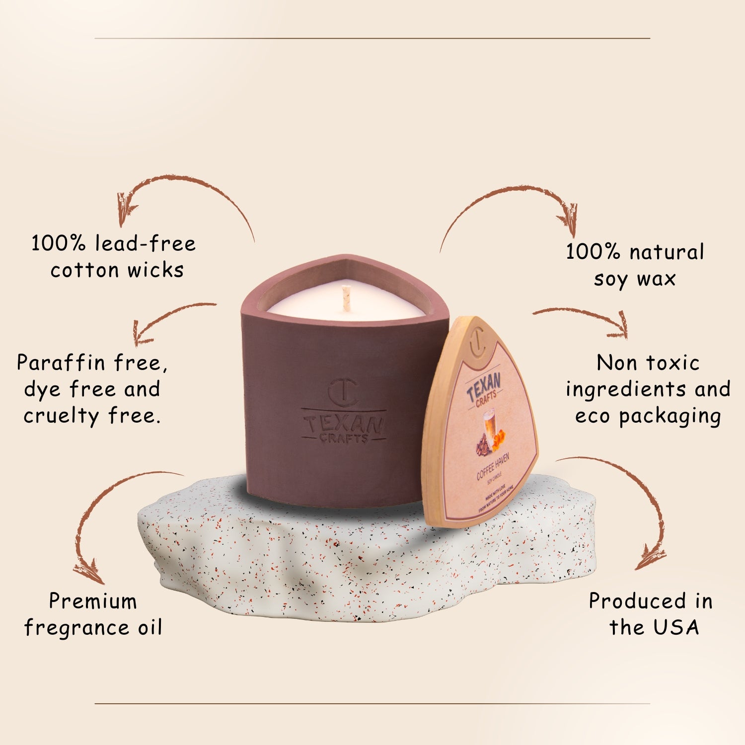 Coffee scented Soy Candle | Mica Collection