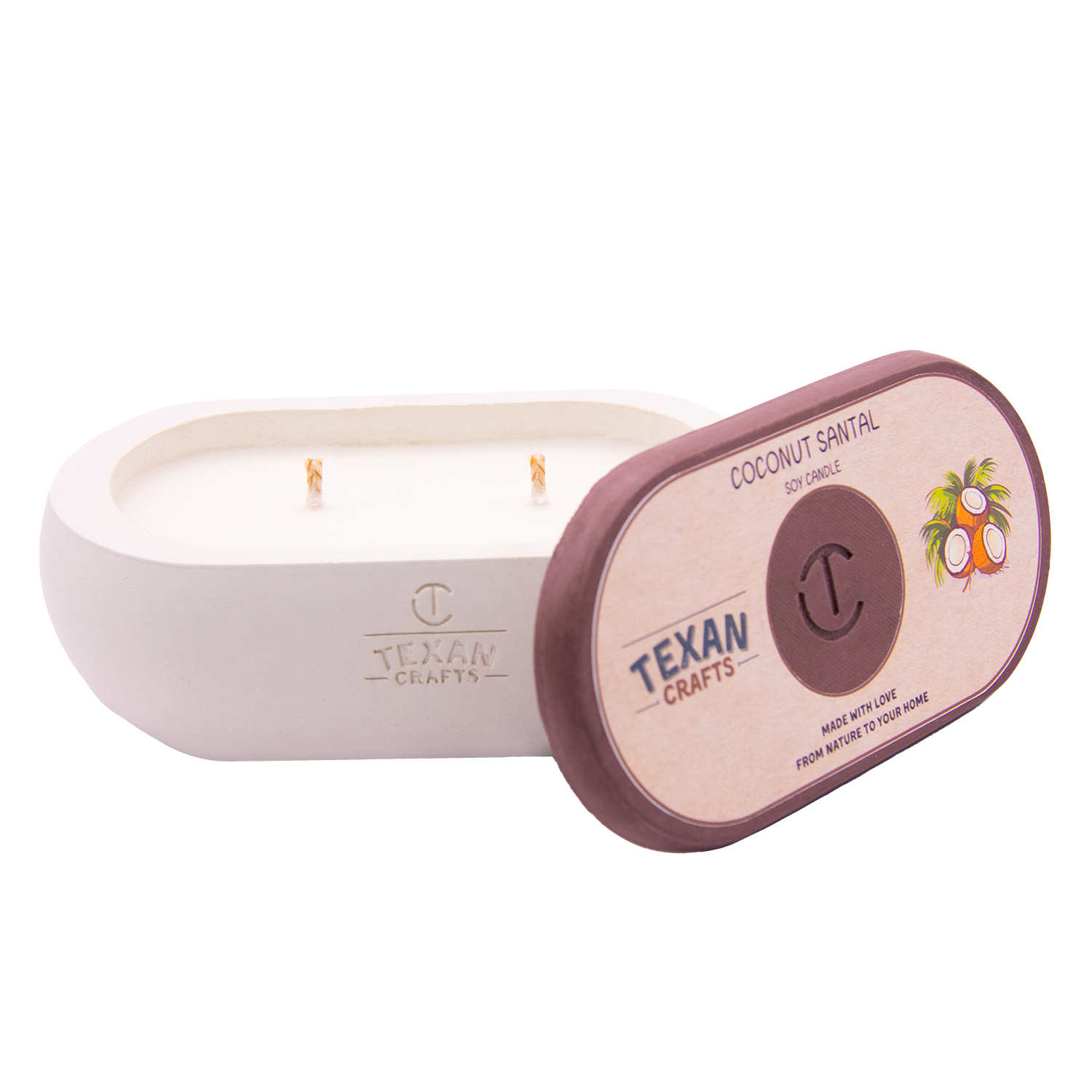 Coconut and Santal scented Soy Candle | Alma Collection