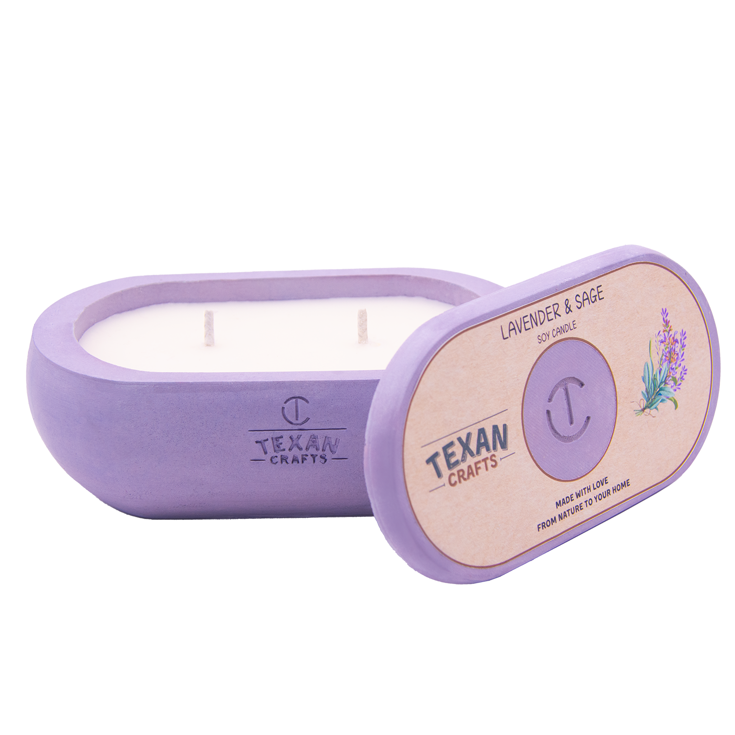 Lavender and sage Scented Soy Candle | Alma Collection