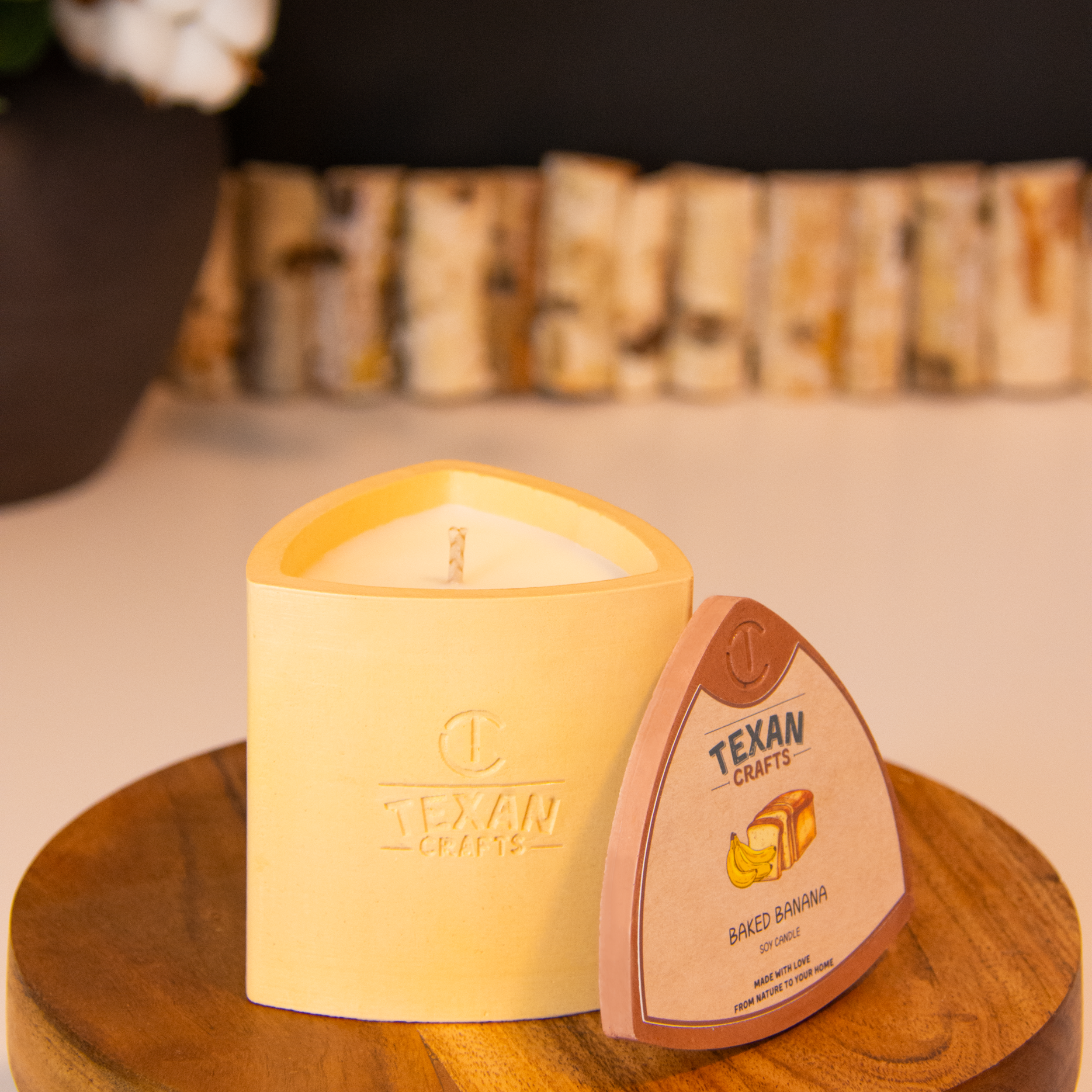 Baked Banana Bread scented Soy Candle | Mica Collection