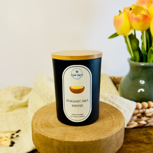 Midnight Elegance Mahogany Shea Whisper Soy Wax Candle