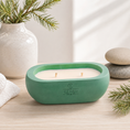Load image into Gallery viewer, Alma Cedar Frost hand-cast stone soy candle by Texan Crafts
