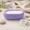 Load image into Gallery viewer, Alma Spa Stone hand-cast stone soy candle by Texan Crafts
