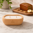 Load image into Gallery viewer, Alma Sunday Loaf hand-cast stone soy candle by Texan Crafts
