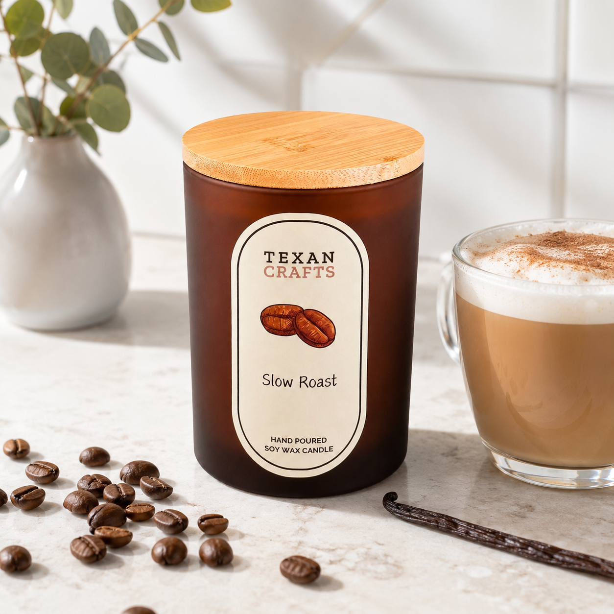 Luna Slow Roast hand-poured soy candle by Texan Crafts