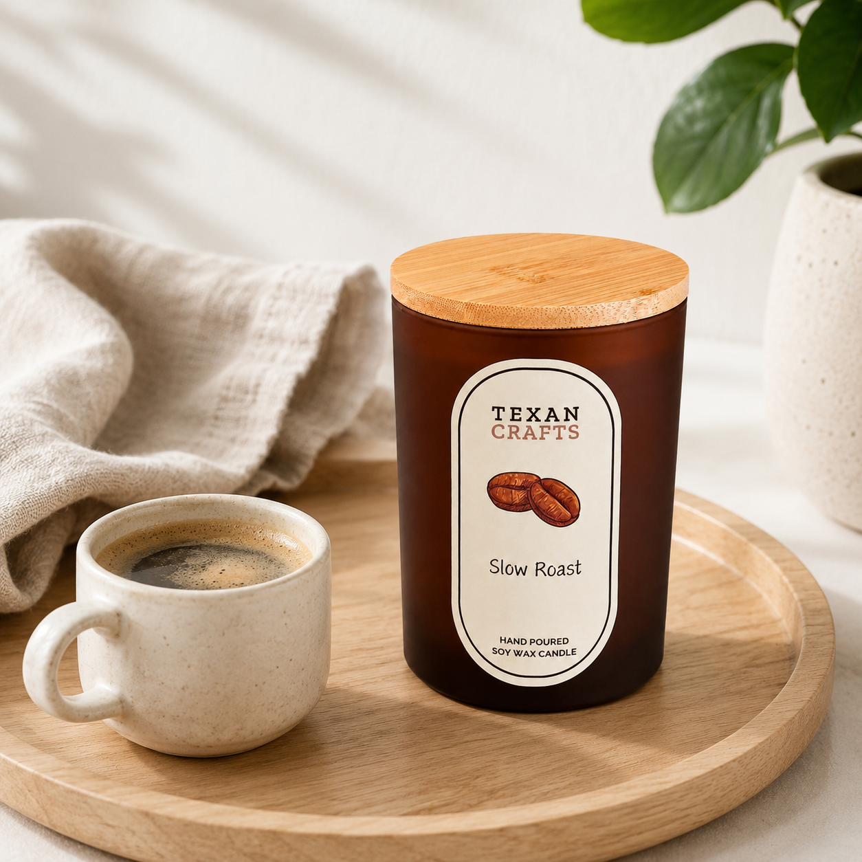 Luna Slow Roast hand-poured soy candle by Texan Crafts