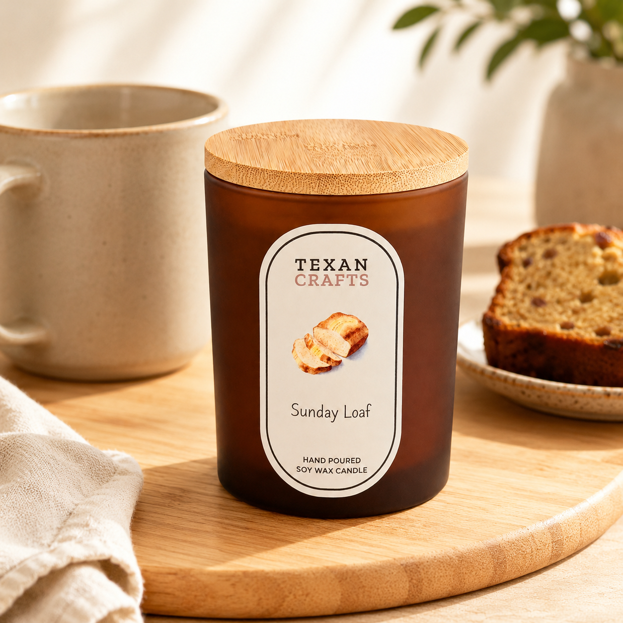 Luna Sunday Loaf hand-poured soy candle by Texan Crafts