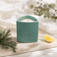 Load image into Gallery viewer, Mica Cedar Frost hand-cast stone soy candle by Texan Crafts
