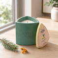 Load image into Gallery viewer, Mica Cedar Frost hand-cast stone soy candle by Texan Crafts
