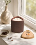 Load image into Gallery viewer, Mica Slow Roast hand-cast stone soy candle by Texan Crafts
